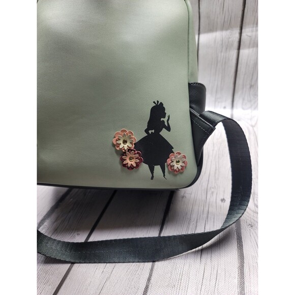 Loungefly Alice in Wonderland Doily Portraits Mini Backpack Green Retired Rare